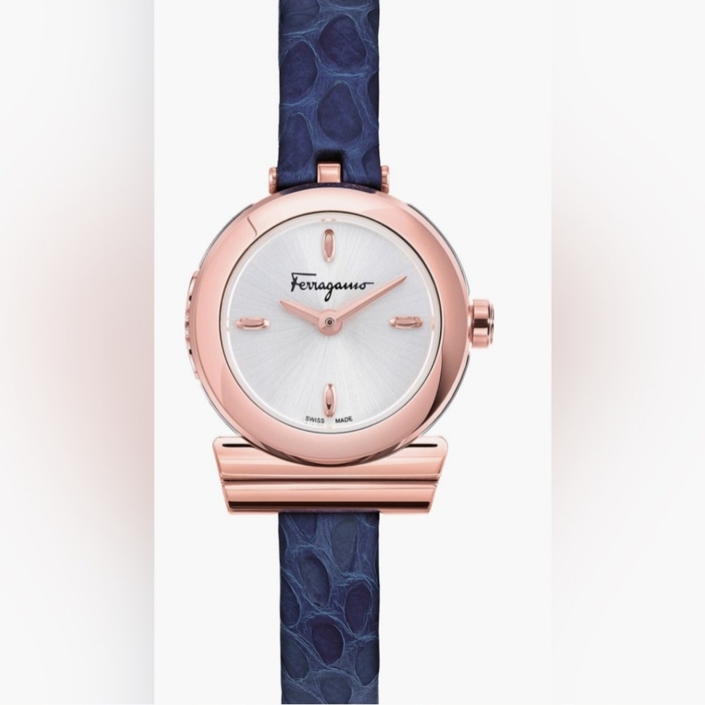 Salvatore Ferragamo Elegant Gold and Blue Watch - Picture 7 of 13